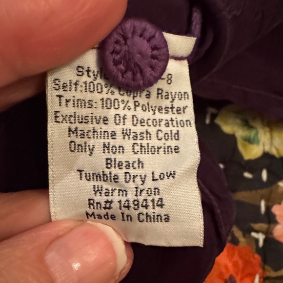 Johnny Was Deep Purple Floral Tunic - Picture 5 of 5